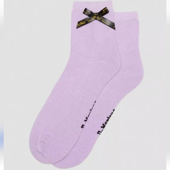 NWT Women's Dr. Martens Alamar Light Purple Ankle Socks With Bow - Picture 3 of 5